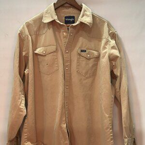 Distressed Taupe Wrangler Shirt